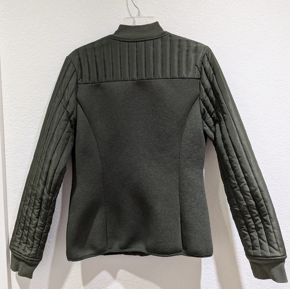 Fabletics Pisa Puffer Quilted Jacket Olive Green Women's Size Large - Picture 7 of 10